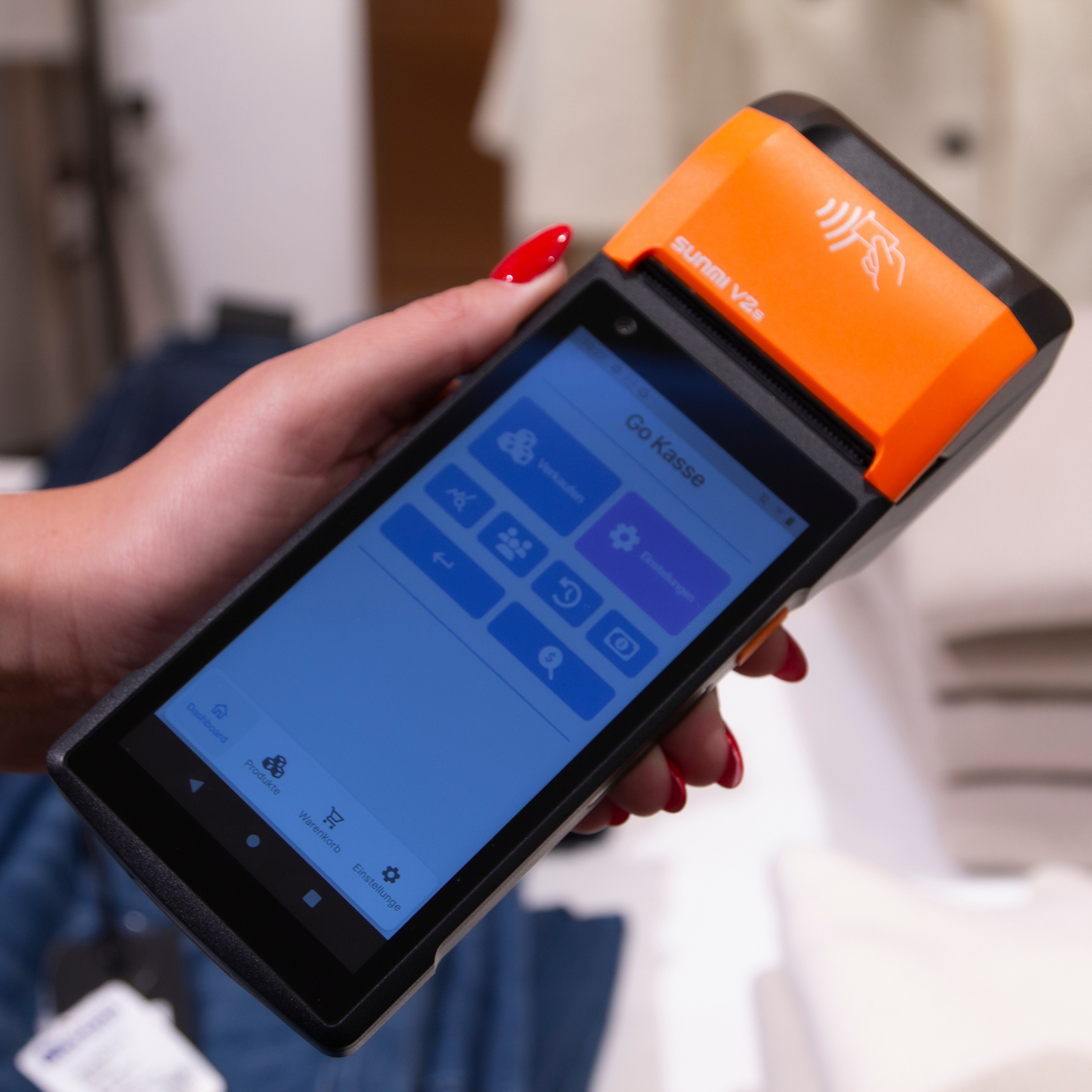 Sunmi V2s mobiles POS-Gerät mit Thermodrucker und NFC-Funktion